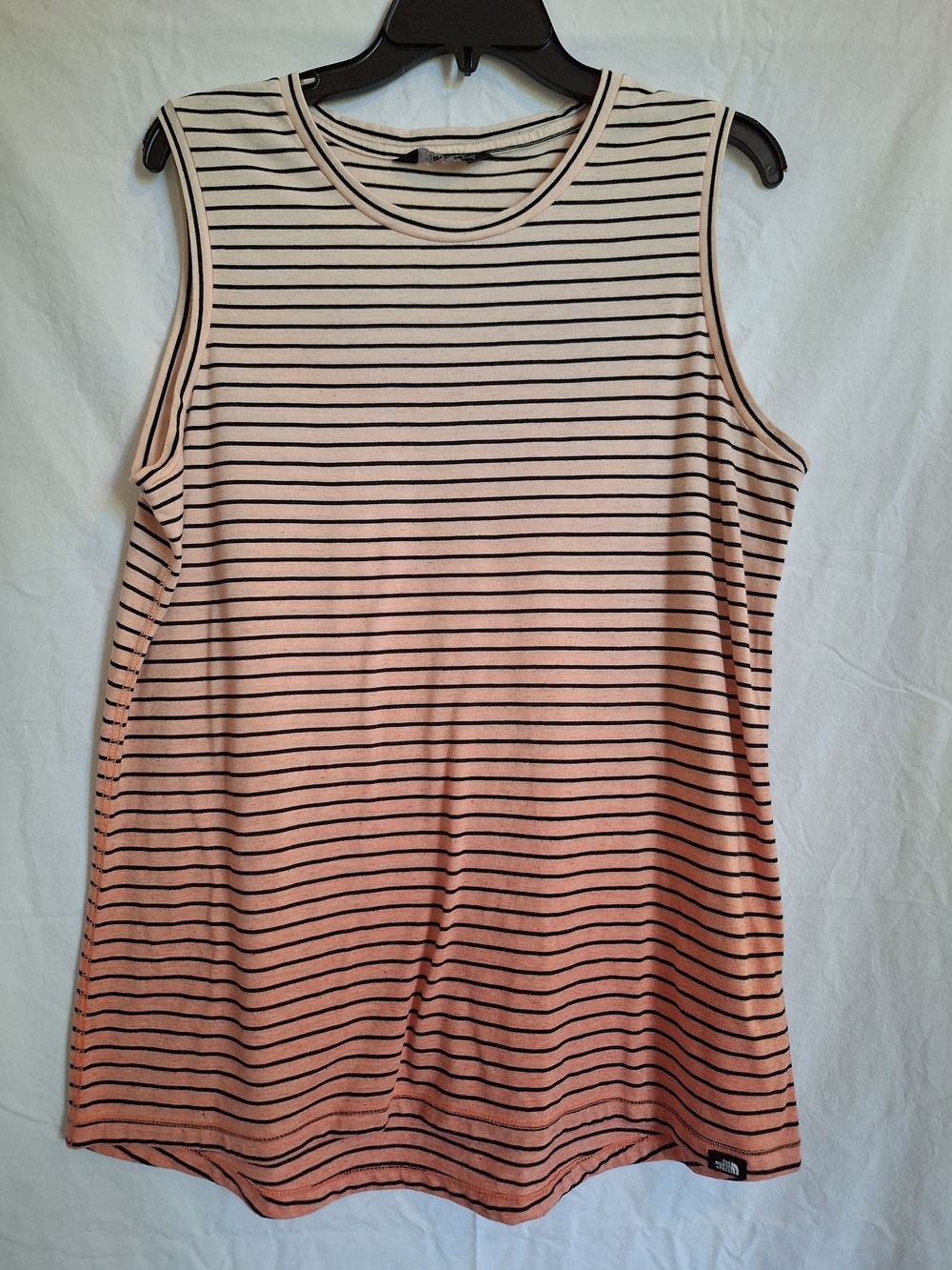 The North Face Ombre Womens Tank Top White To Orange Stripped Wide Strap Sz L